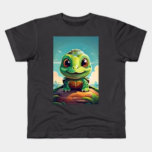 Cute Turtle Illustration Kids T-Shirt